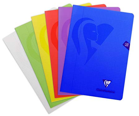 Clairefontaine 303522C Heft Mimesys DIN A4, 21 x 29,7cm, 60 Blatt, kariert mit Rand, 1 Stück, farbig sortiert