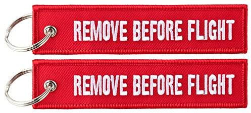 REMOVE BEFORE FLIGHT 2X Keyring Keychain
