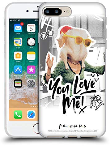 Head Case Designs Offizielle Friends TV Show You Love Me Doodle Kunst Gel Handyhülle Hülle [Militärischer Schutzgrad] Kompatibel mit Apple iPhone 7 Plus/iPhone 8 Plus