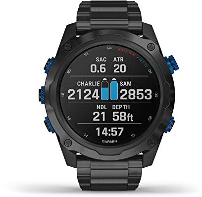 Garmin Descent Mk2i/Descent T1 Bundle, computadora de Buceo Estilo Reloj de tamaño más pequeño con integración de Aire, Entrenamiento Multideporte/Funciones Inteligentes, Gris Titanio (010-02132-02)