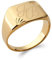 Tata Gisèle Bague Chevalière en Plaqué Or 18 Carats - Cabochon Rectangle avec Motif - Gravure Incluse - Ecrin Offert (64)
