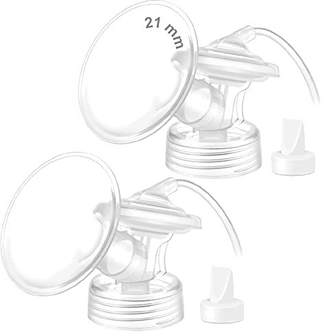 Maymom Pump Parts Compatible with Lansinoh Breastpump,Flange, Wide-Mouth Connector,Valve, Tubing and Backflow Protector, Not Original Lansinoh Pump Part (Flange 21mm Classic)