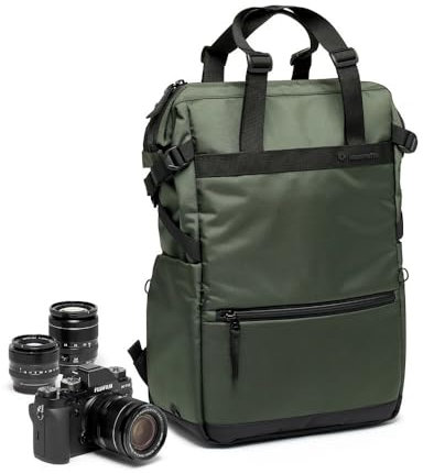 Manfrotto Street Convertible Shopper Bag, Tragetasche, für Spiegellose Kamera, Convertible Rucksack für Fotografie, für Stativhalterung, Fotografiezubehör für Content Creator, Farbe Grün