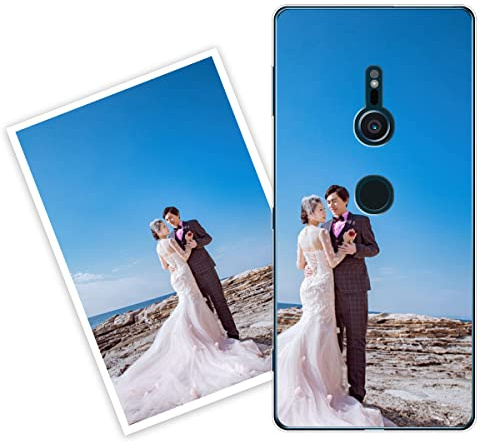 Sunrive Personalisierte Hülle kompatibel mit Sony Xperia XZ2 Silikon,Transparent Handyhülle Benutzerdefiniert Weicher Etui mit Eigenem Foto Bild Text Individuelle
