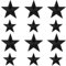 Weenkeey 12 Stück Stern Gestickte Aufnäher Pentagramm Aufnähen Patches Fünfzackiger Stern Aufbügeln Applikationen für Kleid Jeans Jacken Hüte Taschen Schuhe - 2 Größen Schwarz