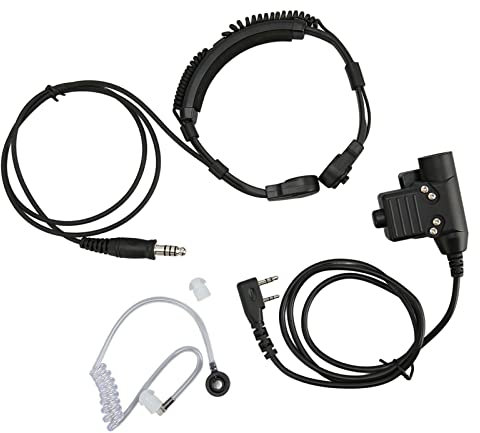Adjustable Throat Mic Earpiece, 2 Way Noise Reduction Walkie Talkies Earpiece Headset with U94 PTT, for TK 2107 TK 3107, for UV 5R UV 5RA 888S