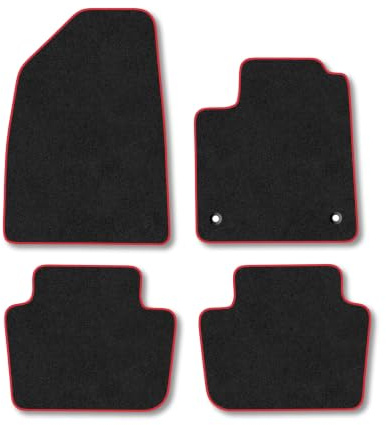 MG 4 (2022+) Carpet Car Mats | Red Edge Trim Tailored Fit Floor Mats Full Coverage Protection Accessories Easy Clean Anti Slip Made in the UK