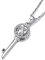 MomentWish Kette mit Schlüssel, Liebes Geschenk für sie, 1 Karat Moissanite Diamant Halskette Schlüsselanhänger Herz Liebesschlüssel Silber 925 für Frauen Damen
