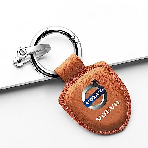 NOGRAX Auto Metall Leder Schlüsselanhänger,Für Volvo Mode Familie Geschenk Frauen Männer Auto schlüssel Zubehör,C-M