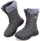 Csgkag Stivali da Neve Uomo Donna Scarpe Invernali Stringate Stivaletti Fodera Caldi Stivaletti Casual Outdoor Antiscivolo Scarponi Trekking,Grigio,EU37