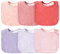 GROBRO7 6 Stück Baby Lätzchen mit Verstellbarer Druckknopf, Rosa-violett Newborn Musselin Baumwolle Sabberlätzchen, Teething Säugling Kleinkinder Drrible Bibs für Dusche Geschenk Weihnachten
