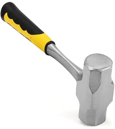 MUKCHAP Martello da mazza da 2 kg, martello da perforazione con manico in fibra di vetro, per giardinaggio, campeggio, roccia