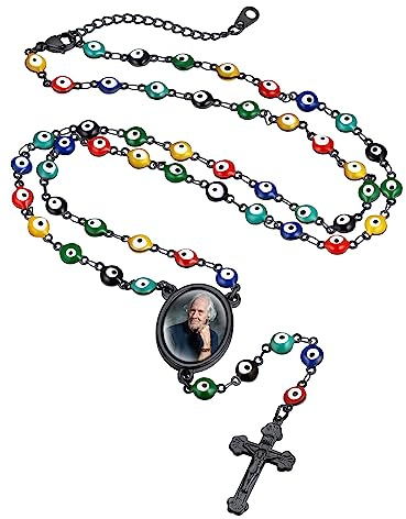Supcare Rosenkranz Katholische Halskette Damen Gebetskette Christlich Edelstahl Rosary Jesus Kreuzkette Religiöse Kruzifix Anhänger Charm Cross Necklace Modeschmuck für Herren Frauen