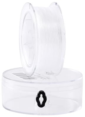 KONMAY 0.5mm Monofilament Fishing Wire with Organizing Case, 65 Meters Clear Nylon Fishing Line for Balloon Arch, Beading, Invisible Ornament Hanging String, Crafting