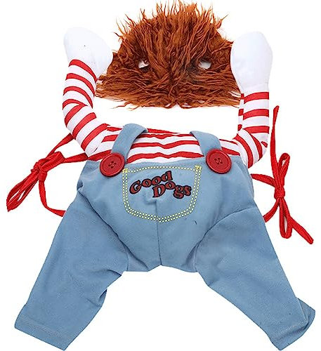 BERO Haustier Clown Dolch Wickelkostüm Spooky Halloween mit Messer Hundekostüm Katze aufrechtes Kostüm Hund Herbst/Winter Kostüm-M