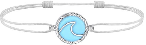 J.Endéar Corde Porte-Bonheur Bracelet de Cheville Vague, Bracelet de Cheville Réglable Femme Fille Argent 925 Bijoux, Boho Été Plage Cheville, Gris
