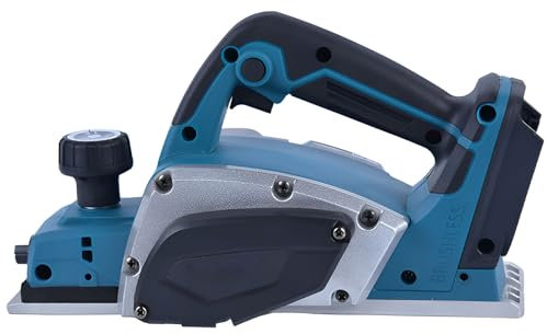 Pialla a Batteria Compatibile Con Makita 18V (82 mm, Senza Batteria/Caricatore) - 20.000 Giri/Min, Motore Senza Spazzole, Elettrica per Lavorazione del Legno, Blu