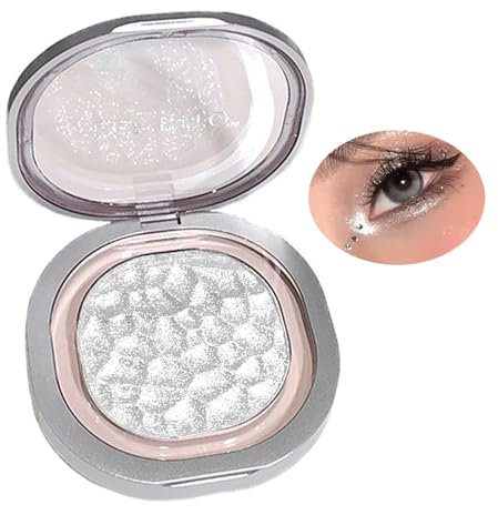 Shimmer Diamond Highlighter Makeup Palette,Long-Lasting High Glossy Sparkling Face Powder Highlighter,Natural Shiny Lightweight Silky Soft Baked Powder,Multi-Use Highlighter Powder for Face Body