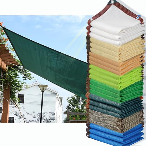 HQQMNY Auvent Filet de Protection Solaire avec Oeillets Taux d'ombrage de 90% Filet d'ombrage Écran de confidentialité pour Plantes de Jardin en Serre(Vert foncé,3m x 5m)