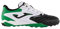 Joma - Tacos de fútbol para césped, parte superior sintética y de malla, ventilación VTS, puntera de protección, suela duradera, para hombre y mujer, Negro Blanco, 44 EU