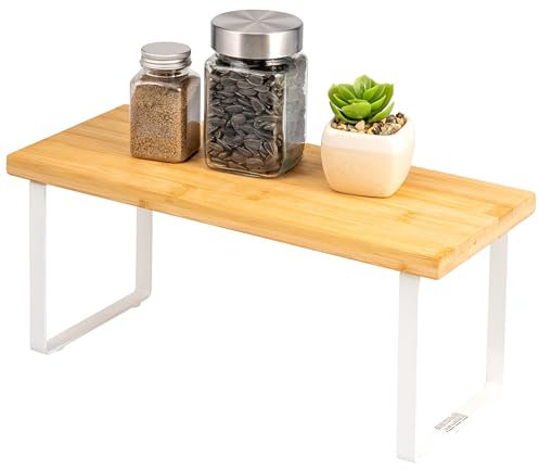 bremermann Küchenregal, Gewürzregal, freistehend, aus Bambus, ca. 36 cm breit (Weiß)