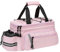 MOSISO Bike Rack Bag with Rain Cover, Bike Trunk Cooler Handag Insulated Bicycle Rear Seat Pouch with 2 Side Foldable Panniers, 8L Cycling Backseat Storage Cargo Saddle Shoulder Bag, Pink