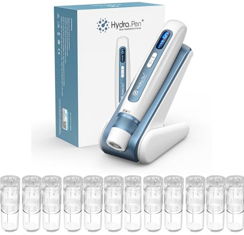 Hydra Pen H5 Microneedling Kit, Wireless Serum Applicator with EMS Microcurrent & LED Display, Skin Care Device for Wrinkle Reduction & Acne Scar Treatment, 12 Replacement Cartridges,Without Serum
