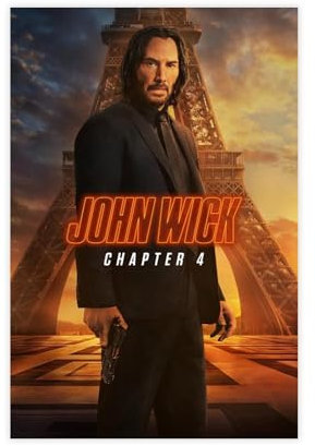 ahnld Filmposter John Wick Kapitel 4 (2023), Leinwand, Schlafzimmer, Dekoration, Landschaft, Büro, Raumdekoration, Geschenk, 30 x 45 cm