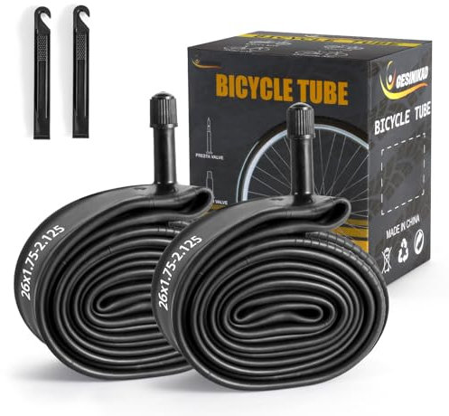 2er-Pack 26 Zoll Fahrradschlauch AV32mm Schrader Ventil kompatibel Reifenschlauch 26 x 1.75/1.9/1.95/2.0/2.1/2.125, 26 Zoll Schlauch für Elektro/Mountain/Fahrrad