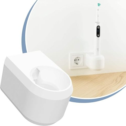 Cleverstation Zahnbürstenhalter elektrische Zahnbürste - passend für Oral B Zahnbürste (iO Ladegerät 3768 notwendig), Zahnbürstenhalter Wand (Weiß)