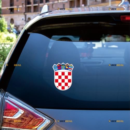 Kroatien Republik Kroatisch Wappen Decal Aufkleber Vinyl - 2er-Pack Glänzend, 15,2cm - Für Auto Boot Laptop Becher Handy