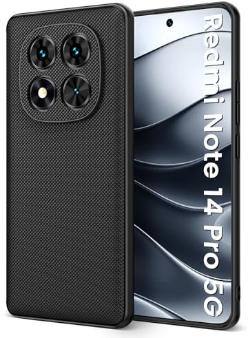 Doeshine Hülle für Xiaomi Redmi Note 14 Pro 5G, Stoßfest Schutzhülle TPU Silikon Kratzfest,Robust Fallschutz Outdoor Schutzhülle (Schwarz)