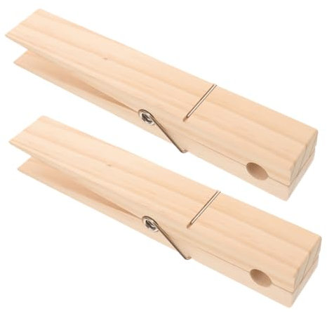 Cabilock Lot De 2 Porte-Serviettes en Bois Auto-adhésifs Pinces À Linge Géantes pour Transats Serviettes De Plage