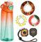 Alpha Fit Borraccia aromatizzata, compatibile con Air Up, 900 ml, a prova di perdite, senza BPA, con 3 capsule aromatiche, infrangibile e lavabile in lavastoviglie (arancione vivo)