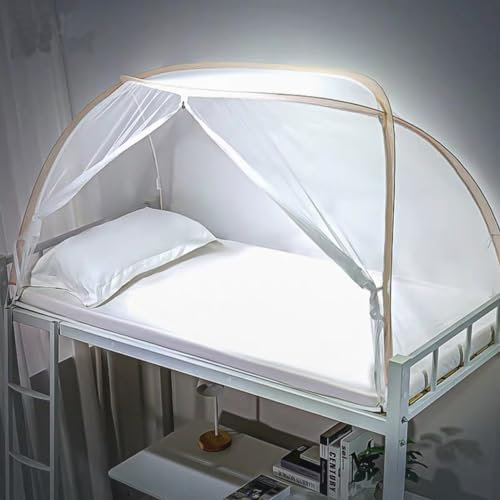 Tenda Zanzariera A Scomparsa Istantanea For Letti A Castello/letti Singoli - Design Pieghevole Portatile Con Chiusura A Rete Completa, Perfetta(#3)