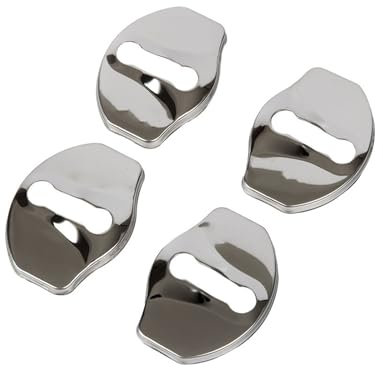 lockable storage trunk large Car Door Lock Buckle Cover For Tesla For Model Y 2023 Door Lock Metal Sticker Automobile Decoration trunk lock(Silver)