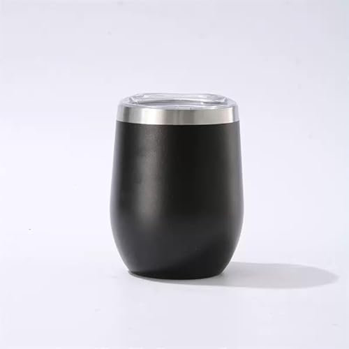 izdeel Kit Calebasse Maté Yerba (Tasse Maté) et Bombilla Maté - Tasse en Acier Inoxydable à Double Paroi Verres à thé et à café - Comprend Bombillas et Une Brosse de Nettoyage (Noir, 350 ml)