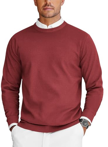 COOFANDY Jersey Hombre Punto Sueter Manga Larga Jerséis Ligero Sweater Fina de Cuello Redondo Jersey Trabajo Sueter Cálido de Invierno