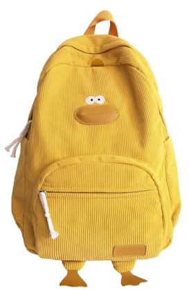 Generisch Süßer Duck-Rucksack, Cord-Enten-Rucksack, großer Stauraum, ästhetischer Gans-Tagesrucksack für Damen