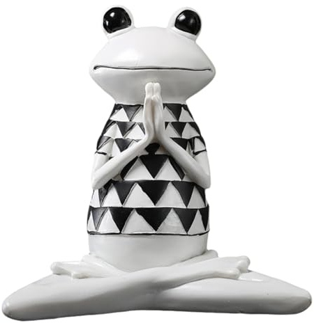 Bosiyrggrl Abstract Yoga Frog Statue Frog Model Statue Animal Collection Statue Living Room Desk Decoration B
