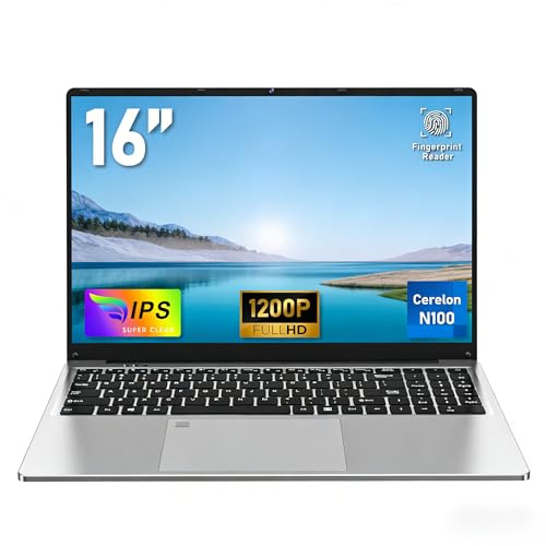 FUNYET Ordinateur Portable 16 Pouces, Win11 Laptop, processeur N100 PC Portable, 16 Go de RAM 1 to SSD, 1920 x 1200 FHD Laptop, Clavier rétroéclairé, Angle d'ouverture 180 ° Notebook, 46,2 WH