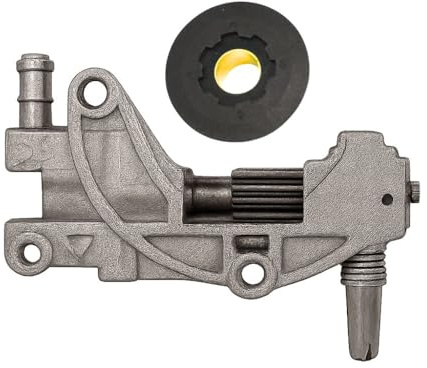 Terra Ricambi Pompa Olio e Vite Senza Fine in Ottone per Motosega Zenoah 4500 5200 5800, Compatibile con Motoseghe Originali e Cloni, Ricambio Professionale per Lubrificazione Catena