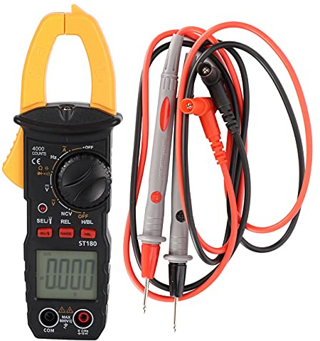 ST180 Digitales Zangenmultimeter AC DC Spannungsmessgerät Intelligentes Amperemeter Voltmeter Ohmmeter mit Taschenlampe NCV Berührungslose Induktion für Elektriker Ingenieure