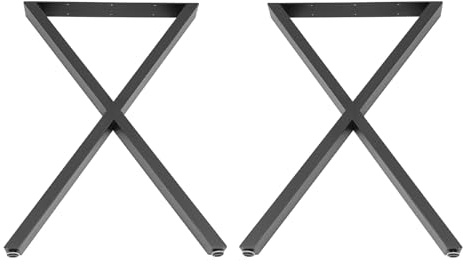 C-Juzarl 2 Stück Tischbeine Metall X Form Tischfüße Tischgestell DIY Möbelfüße für Schreibtisch Couchtisch Esstisch Wohnzimmer Sitzbank (Schwarz)