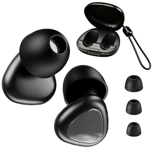 Bouchons d'oreille pour dormir - 28dB, Bouchons d'oreilles anti-bruit réutilisables en silicone, Super confortables, Parfaits pour sommeil, moto, concert, avion et travail. Avec embouts en S/M/L