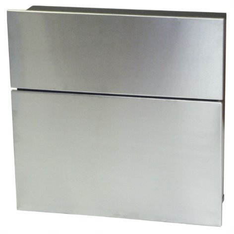 SafePost 122 Briefkasten schwarz mit Edelstahlfront 39,5 x 40 cm