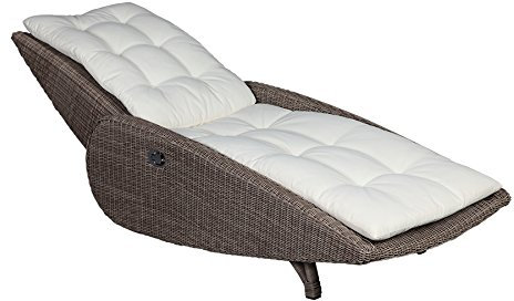 Strandkorbwerk Spa Sunlounger Gartenliege Cubu Taupe Sonnenliege Garten Terrasse Wintergarten