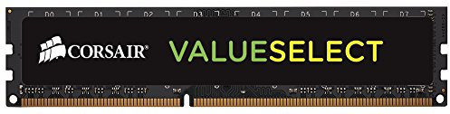 Corsair CMV4GX3M1C1600C11 Value Select Memoria per Desktop Mainstream da 4 GB (1x4 GB), DDR3, 1600 MHz, CL11, Nero