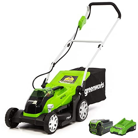 Greenworks Tondeuse à gazon sans fil 40 V 35,6 cm (plus de 75 outils compatibles), batterie 4,0 Ah et chargeur inclus