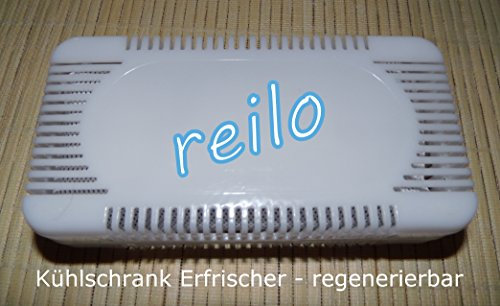 reilo 2x 3in1 Kühlschrank Deo, Luftreiniger mit Aktivkohle, regenerierbarer Geruchsneutralisierer für den Kühlschrank, gegen Gerüche, Feuchtigkeit und Schimmel
